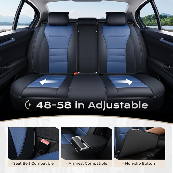 Universal Seat Covers — Full Set — Black / Blue