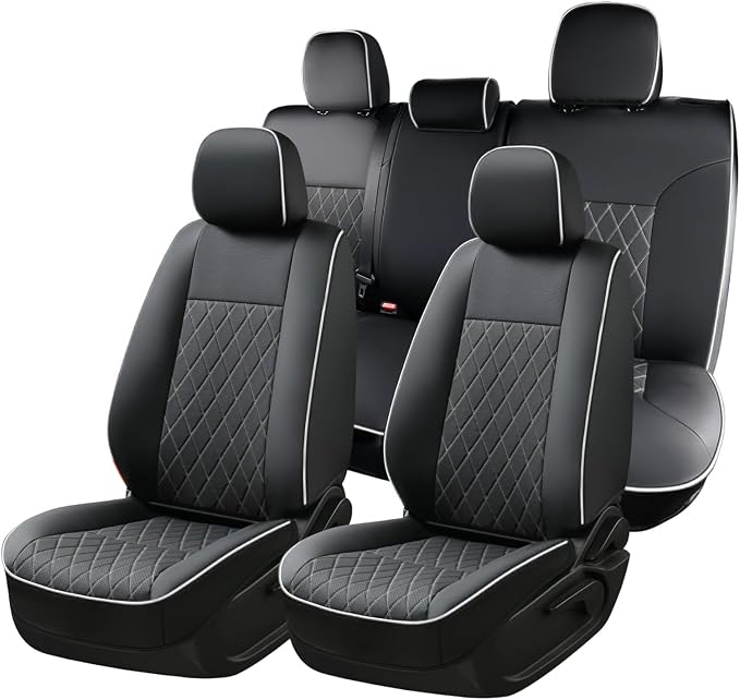 Faux Leather Seat Covers for Toyota Tacoma — Full Set — White