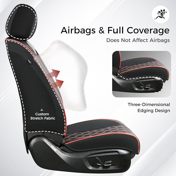 Universal Seat Covers — Front Seat — Black / Red