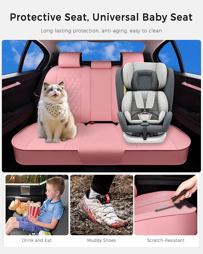Universal Seat Covers — Rear Seat — Pink