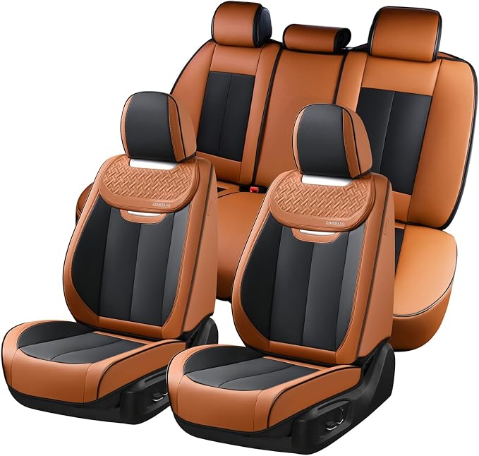 Universal Seat Covers — Full Set — Brown / Black