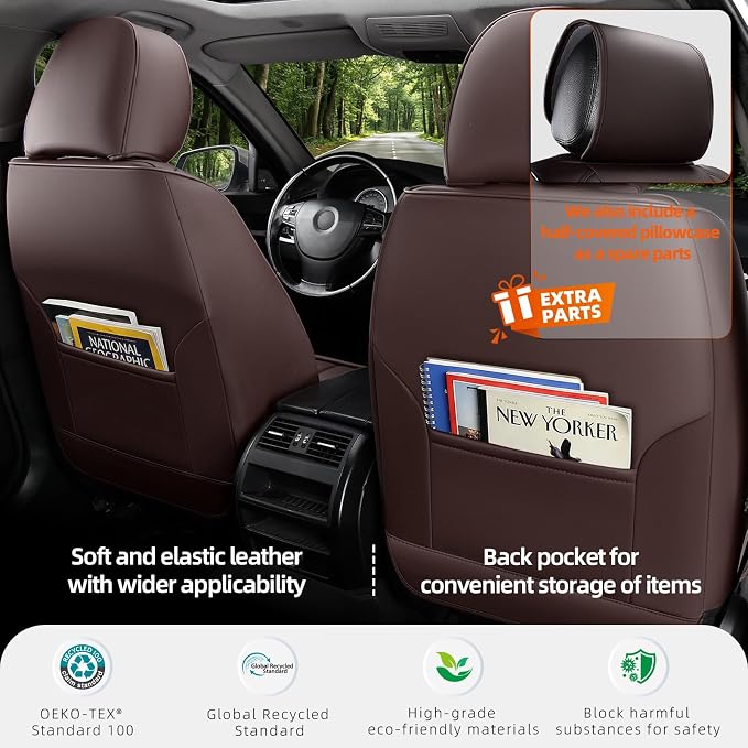 Universal Seat Covers — Full Set — Brown