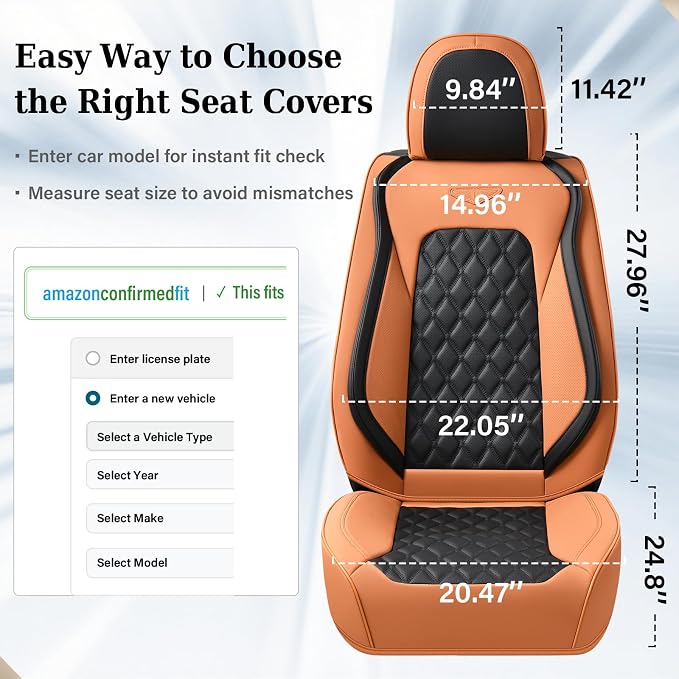 Universal Faux Leather Seat Covers — Full Set