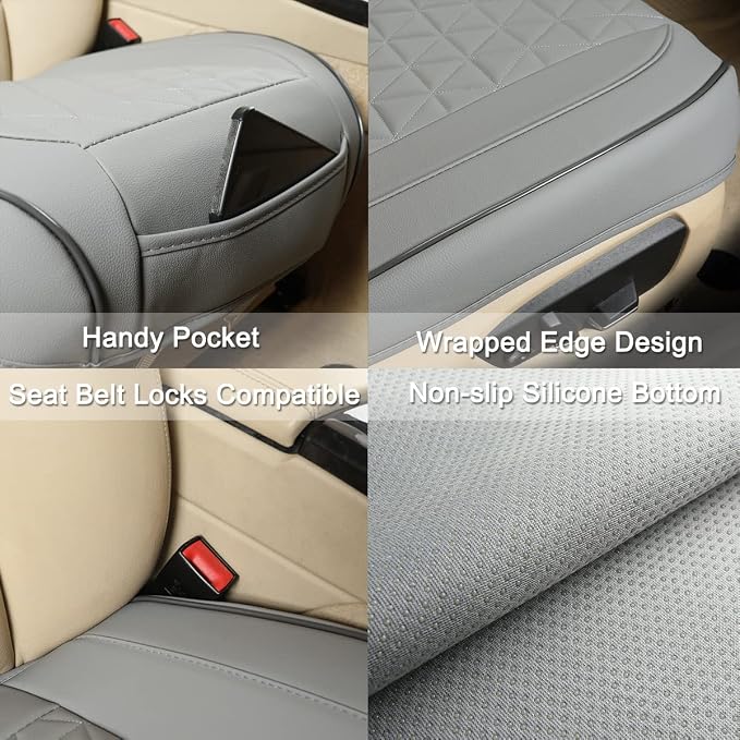 Universal Faux Leather Seat Covers — Front Seat — Black / Gray