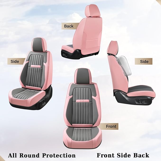 Universal Seat Covers — Front Seat — Pink / Gray