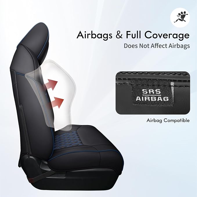 Seat Covers for Multiple Vehicles — Full Set — Black / Blue