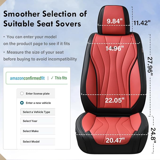 Universal Seat Covers — Full Set — Black / Red