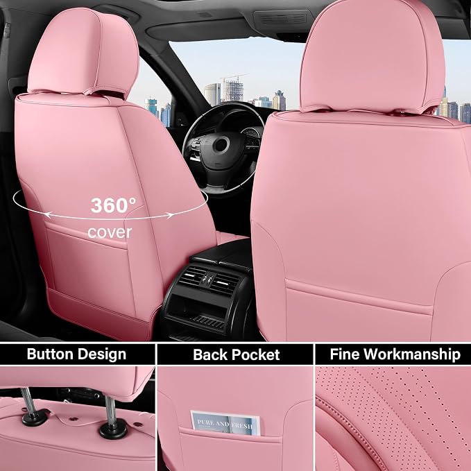 Universal Seat Covers — Full Set — Pink