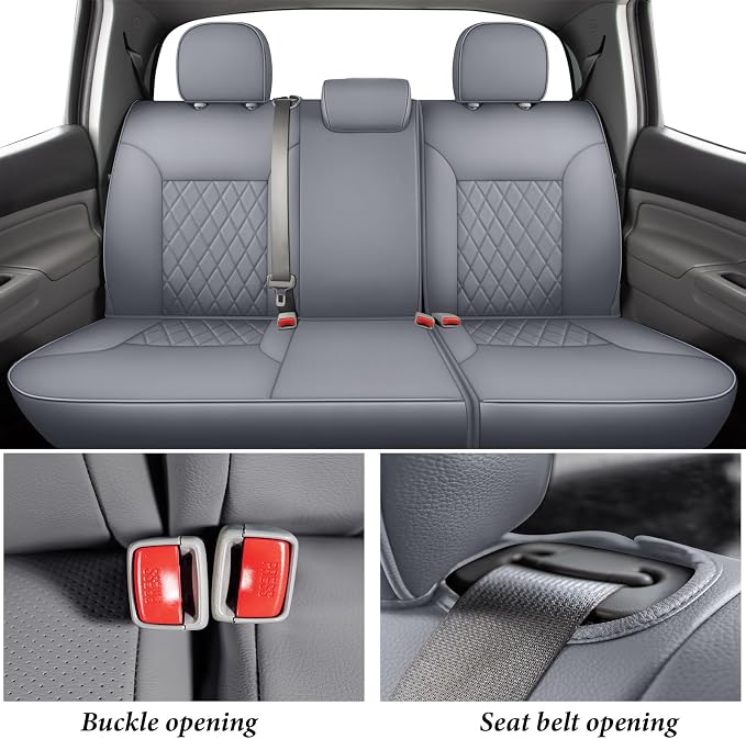 Faux Leather Seat Covers for Toyota Tacoma — Full Set — Gray