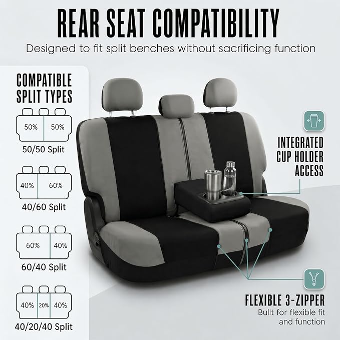Universal Seat Covers — Gray / Black