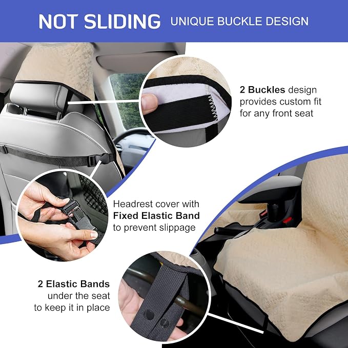Universal Seat Covers — Front Seat — Beige