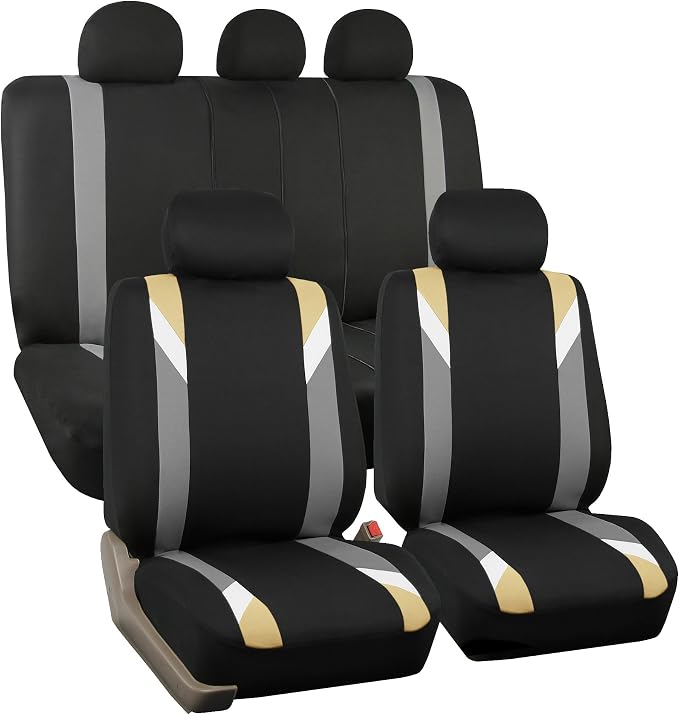 Universal Fabric Seat Covers — Full Set — Beige