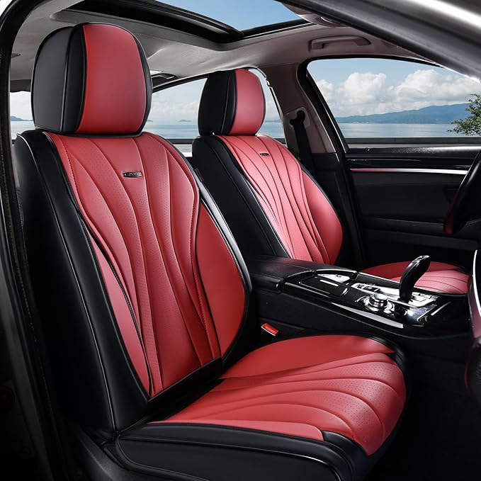 Universal Seat Covers — Full Set — Black / Red