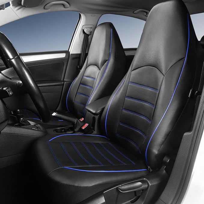Universal Faux Leather Seat Covers — Full Set — Blue