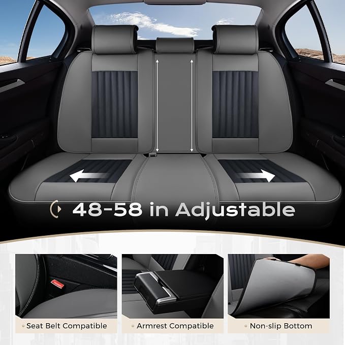 Universal Seat Covers — Full Set — Gray / Black