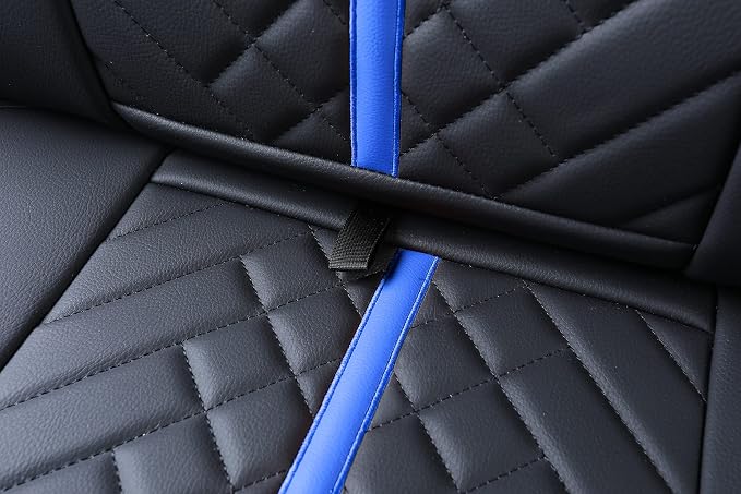 Faux Leather Seat Covers for Toyota Tacoma — Rear Seat — Black / Blue