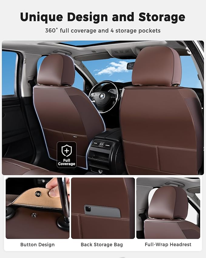 Universal Seat Covers — Full Set — Coffee