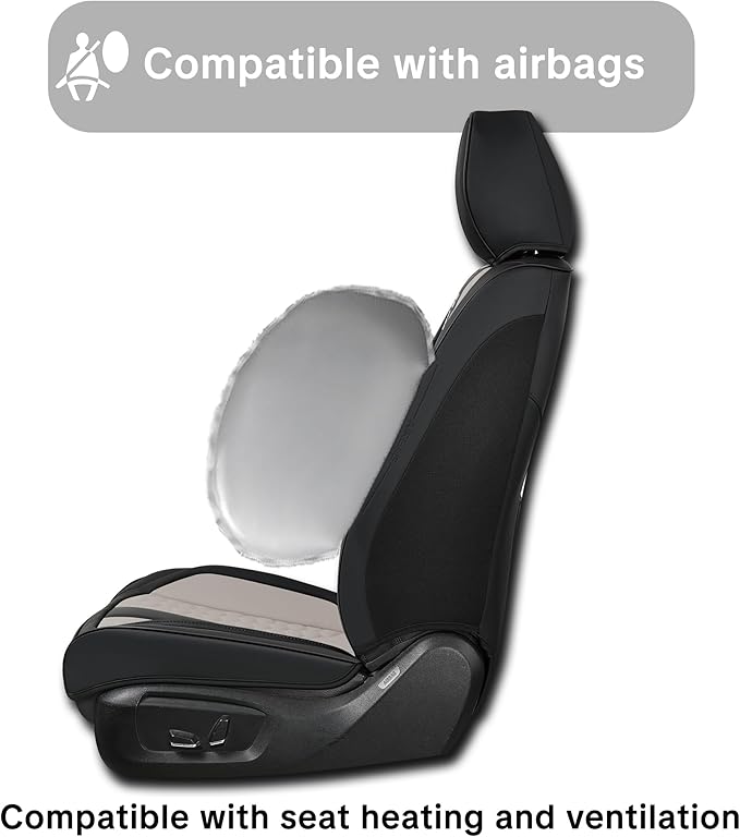Faux Leather Car Seat Covers — Black / Gray