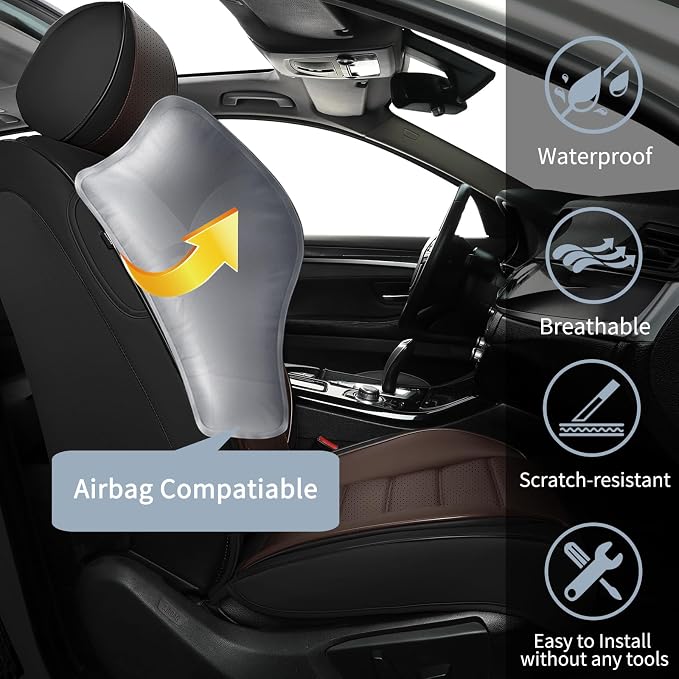 Universal Seat Covers — Front Seat — Black / Brown