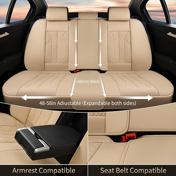 Universal Seat Covers — Full Set — Beige