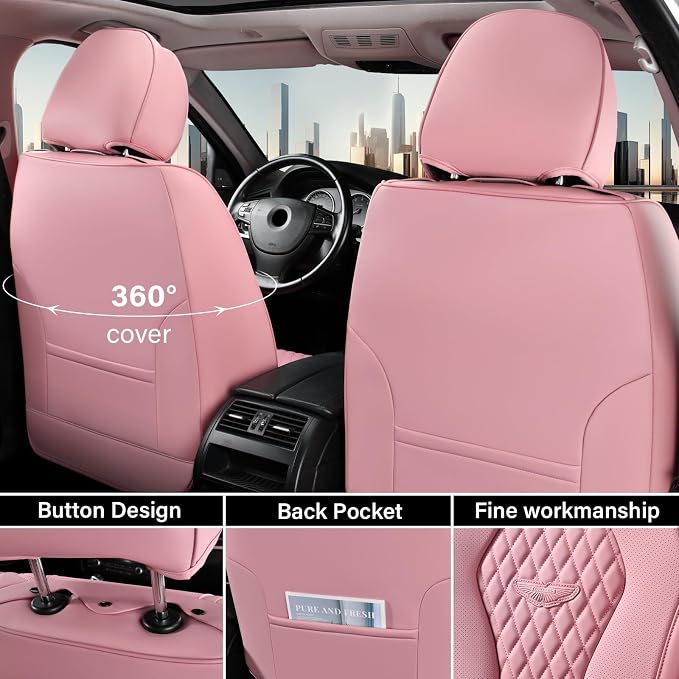 Universal Seat Covers — Full Set — Pink
