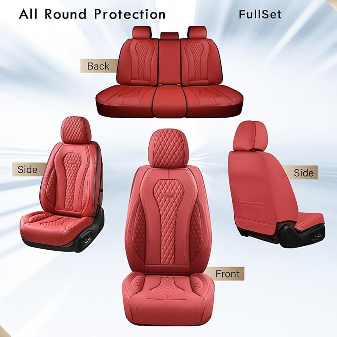 Universal Seat Covers — Full Set — Red