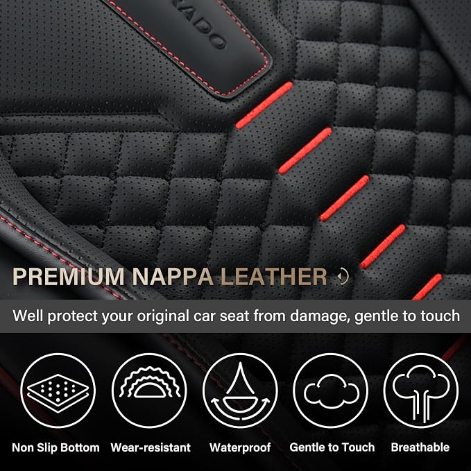 Universal Seat Covers — Front Seat — Black / Red