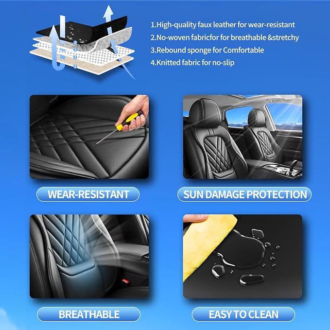 Seat Covers for Nissan Kicks — Front Seat — Black