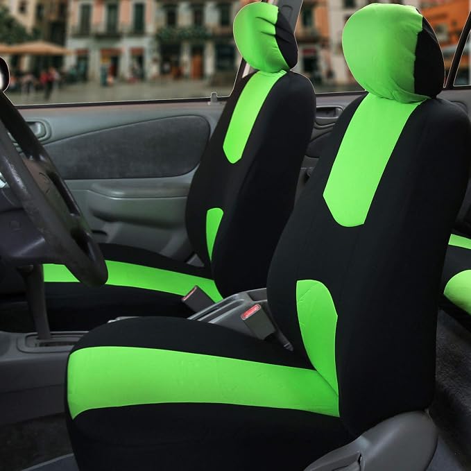 Universal Fabric Seat Covers — Full Set — Green