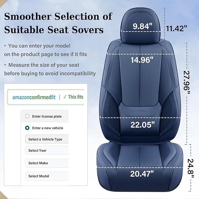 Universal Seat Covers — Full Set — Blue