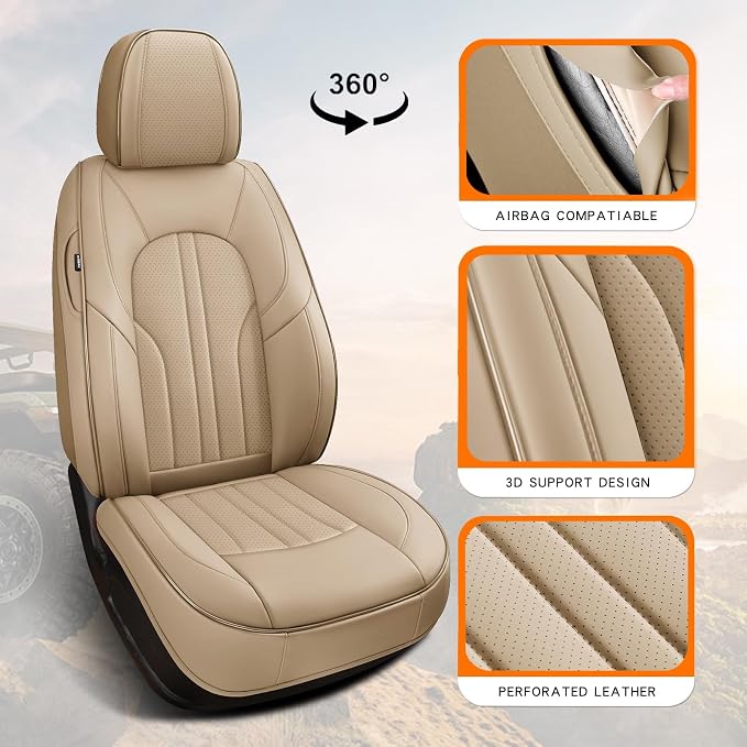 Universal Seat Covers — Full Set — Beige