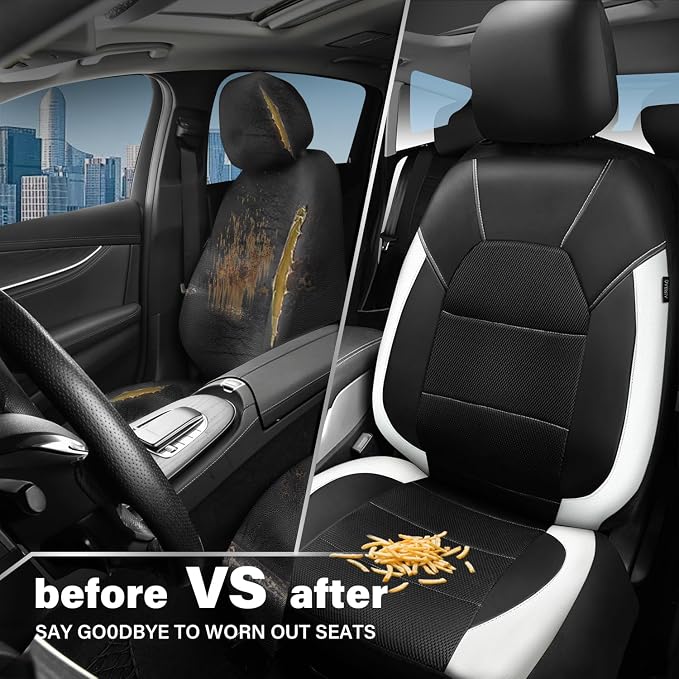 Universal Seat Covers — Front Seat — Black / White
