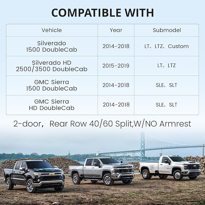 Faux Leather Seat Covers for Chevrolet Silverado — Full Set — Black / Gray