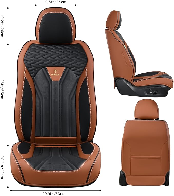 Universal Seat Covers — Full Set — Brown / Black