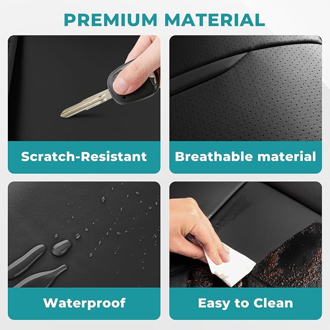 Universal Faux Leather Seat Covers — Black