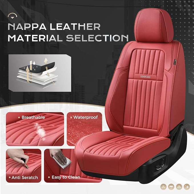 Universal Seat Covers — Full Set — Red