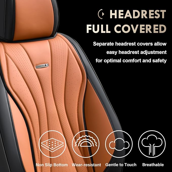 Universal Seat Covers — Front Seat — Black / Brown