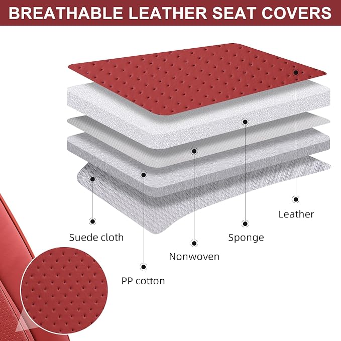 Universal Seat Covers — Full Set — Red