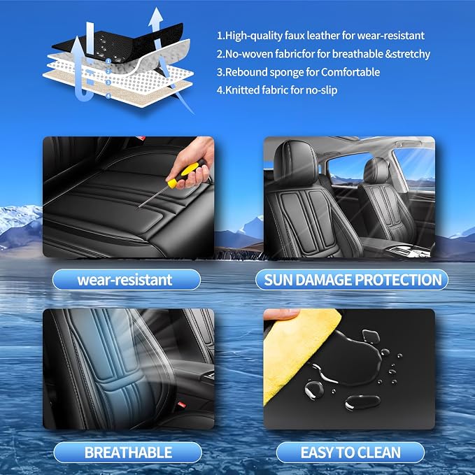 Seat Covers for Nissan Rogue — Full Set — Black