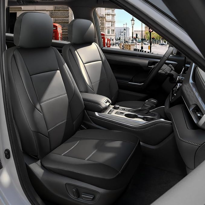 Faux Leather Seat Covers for Multiple Vehicles — Full Set — Black
