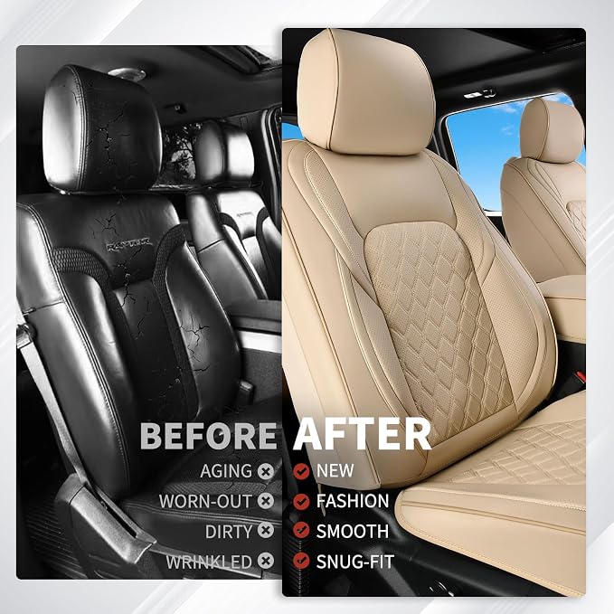 Seat Covers for Multiple Vehicles — Front Seat — Beige
