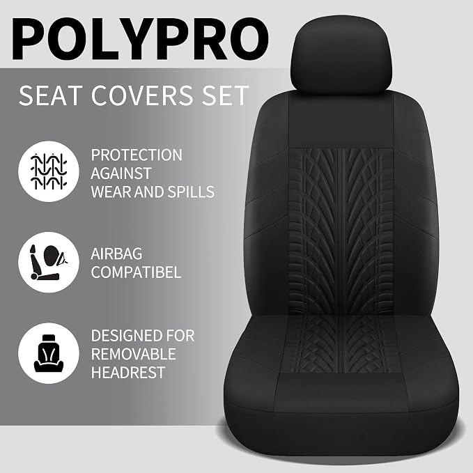 Universal Seat Covers — Front Seat — Black