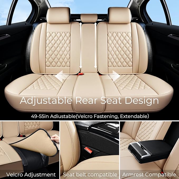 Universal Seat Covers — Rear Seat — Beige