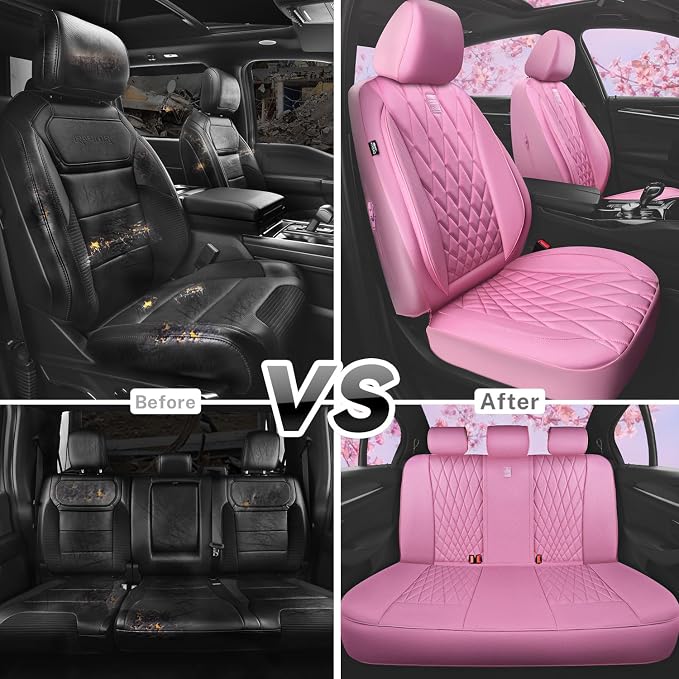 Universal Seat Covers — Full Set — Pink