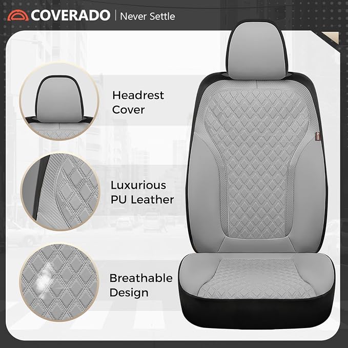 Universal Seat Covers — Full Set — Gray