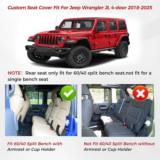 Seat Covers for Jeep Wrangler — Full Set — Black