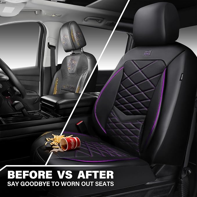 Universal Seat Covers — Front Seat — Black / Purple