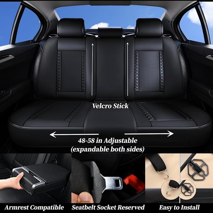 Universal Seat Covers — Full Set — Black