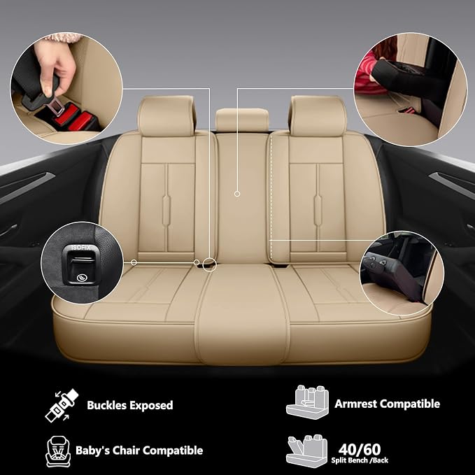 Universal Seat Covers — Full Set — Beige