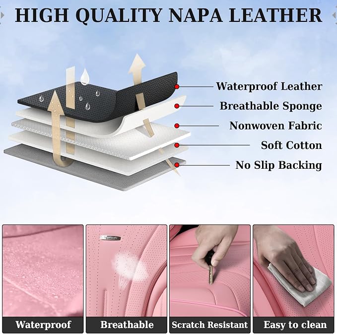 Universal Seat Covers — Full Set — Pink